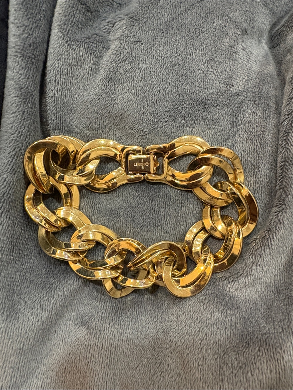 6-Vintage Monet Gold Chunky Link Bracelet -‎ Women Jewelry